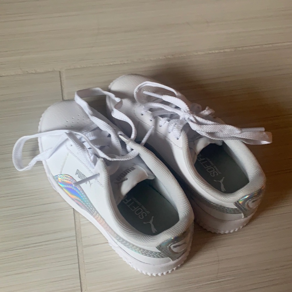 Kids White Puma Sneakers
